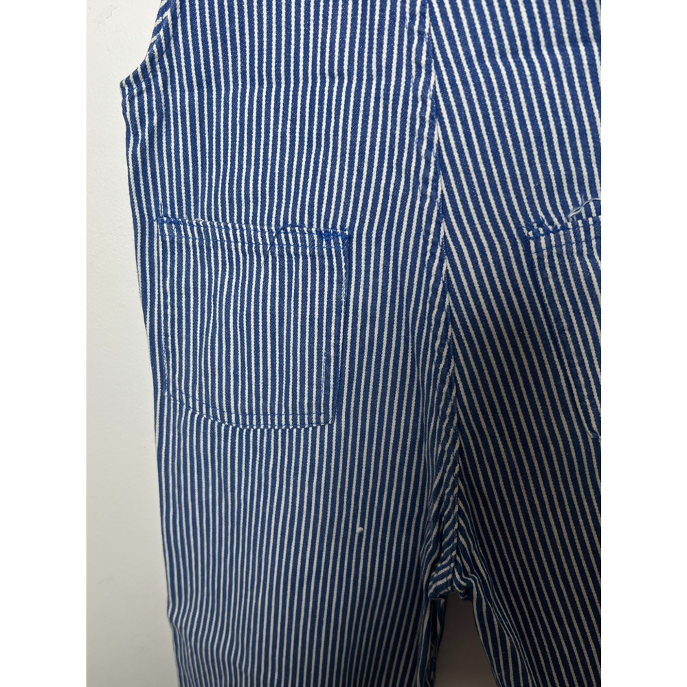 Oshkosh B'Gosh Overalls Boys Size 7 Blue Denim Railroad Striped Made USA Vintage - Picture 10 of 14